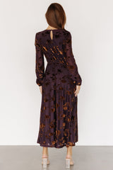 Thora Velvet Dress | Deep Plum + Bronze