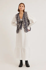 arte tie gilet - navy check