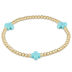 Extends Signature Cross 3mm Gold Bracelet