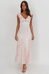 Zerai Ruffle Trimmed Maxi Dress Pink