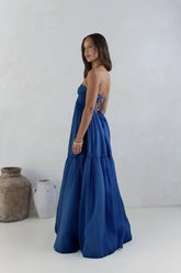 Unforgettable Style Strapless Maxi Dress Navy