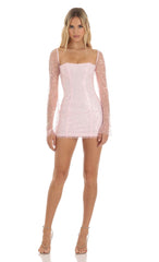 Sequin Corset Dress in Pink