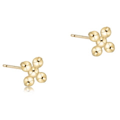Signature Cross Beaded Small Gold Studs