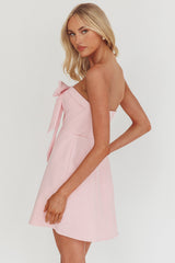 Lollipop Strapless Bow Bust Mini Dress Pink Sorbet