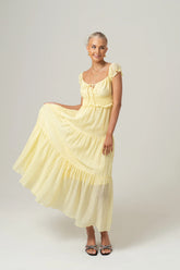 Renee Yellow Flowy Maxi Dress