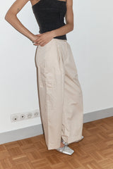 Gathered Pocket Pant - Off White