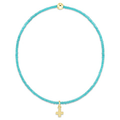 Hope Classic Turquoise Bracelet - Signature Cross Small Gold Charm
