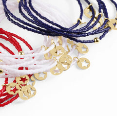 Hope Classic Bracelet - White - Star Small Gold Disc