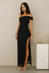 Berry Fresh Mesh One Shoulder Maxi Dress