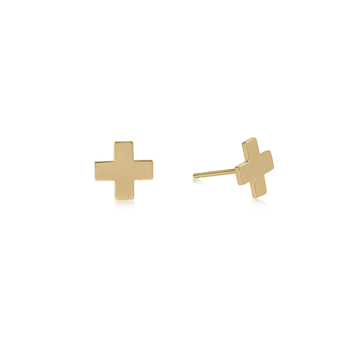 Signature Cross Studs - Gold