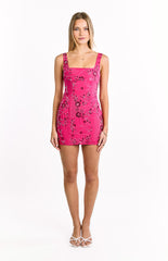 Curren Pink Beaded Mini Dress