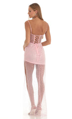 Sequin Maxi Dress in Pink