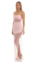 Sequin Maxi Dress in Pink