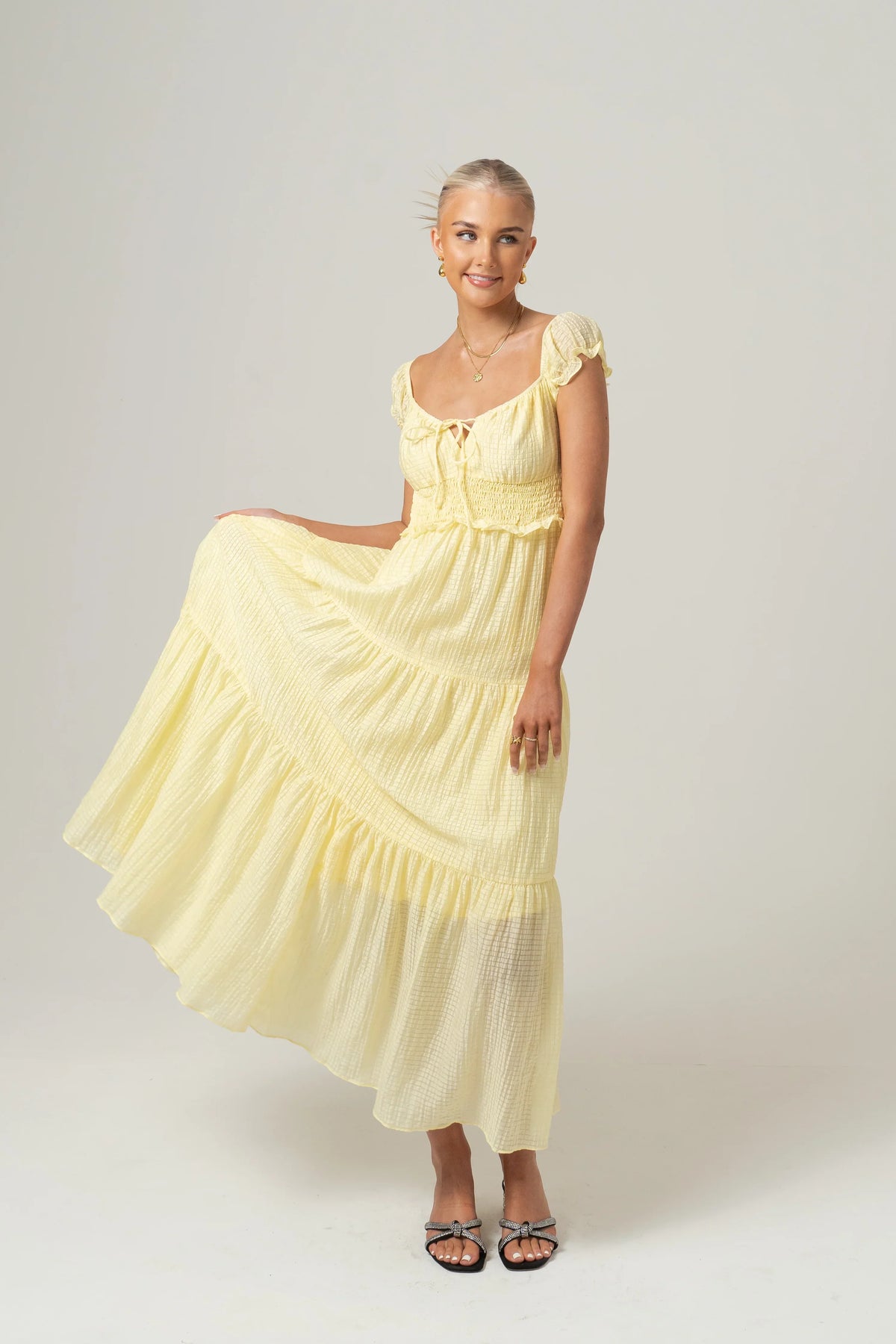 Renee Yellow Flowy Maxi Dress
